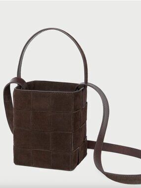 Loeffler Randall Bag - Laith Woven Suede Bucket Bag in Brown. NWT